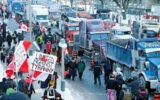 اعتراضات رانندگان کامیون کانادا به اجبار واکسن کرونا