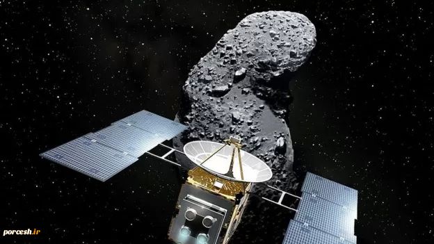 تصویر خیالی کاوشگر هیابوسا-٢ که نمونه بکر سیارک را برای بررسی به زمین آورد