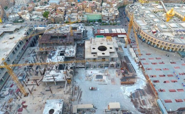 ساخت ۴ شبستان جدید در طرح توسعه حرم مطهر امام حسین (ع)