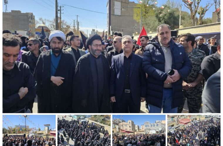 راهپیمایی عزاداری در فشافویه پس از شهادت رهبر معظم انقلاب