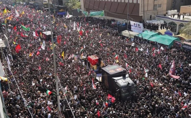 حضور حماسی و ده میلیون نفری مردم عراق در تشییع پیکر رهبر شهید ایران